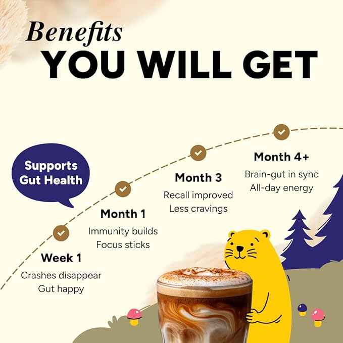 HabitONE Organic Instant Mushroom Coffee Arabica – Lion’s Mane, Cordyceps, Reishi, Chaga – Alpha-GPC & L-Tyrosine, B12 & B3 – Better Energy, Focus, Digestion & Immunity – Made in USA – 30 Servings