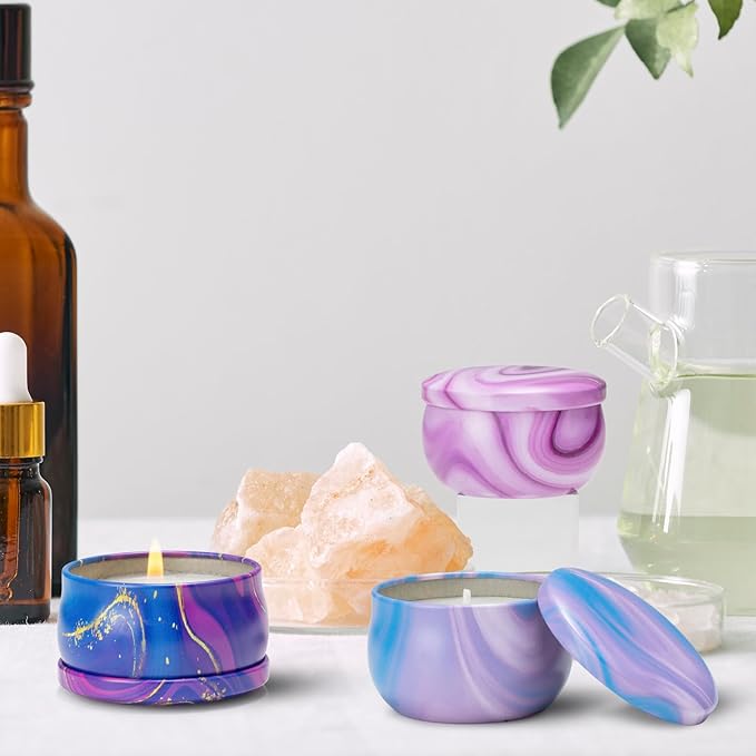 Hausware 3 Pack Scented Candles, 2.5 oz Aromatherapy Candles with Floral Scents,Soy Candles Set with 72H Burning Time,Ideal Gift for Womens(Lemon+Sage+Peony&Cherry Blossom)