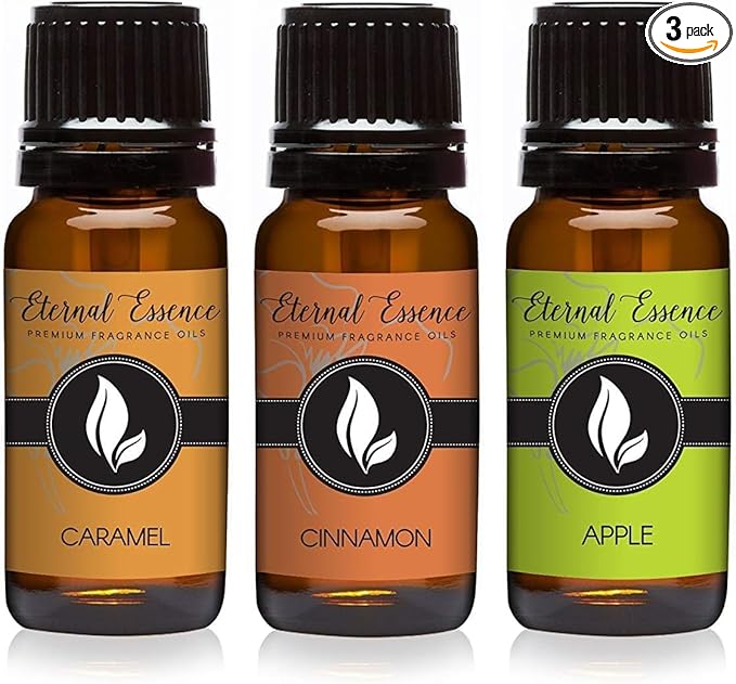 Eternal Essence Oils - Caramel, Cinnamon & Apple - Premium Fragrance Oil Set - 3 x 10ml