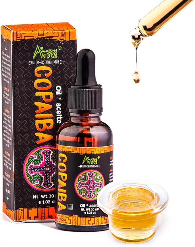 Copaiba Oil 30ml – 100% Pure & Natural, Steam Distilled from Wild-Harvested Copaifera Officinalis, for Skin Care, Massage & Aromatherapy