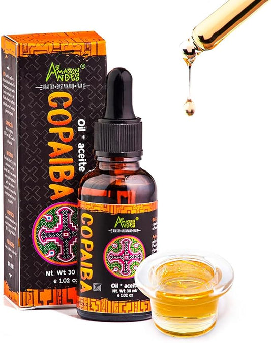 Copaiba Oil 30ml – 100% Pure & Natural, Steam Distilled from Wild-Harvested Copaifera Officinalis, for Skin Care, Massage & Aromatherapy