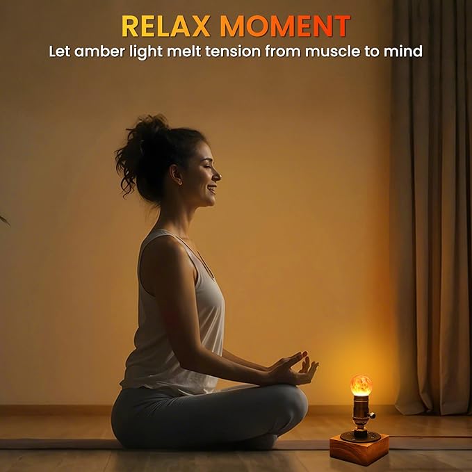 3W LED Salt Lamp Light Bulbs E26 LED Bulb 2200K Warm Amber Pink Night Light Bulbs,G45 Himalayan Salt Light Bulb,Non-dimmable for Mood Decorative Lighting,Living Room,Bedroom -2pack