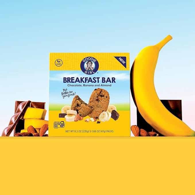 Goodie Girl Soft Breakfast Bar, Chocolate Banana and Almond | Baked, Chewy, Gluten Free (3 Pack)