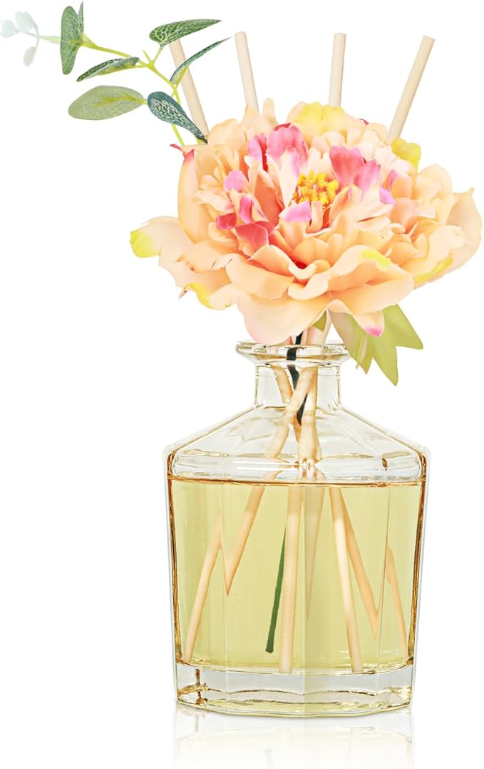 L'odeur Vill Reed Diffuser, 8.5 Oz(250ml) Fresh Linen Bathroom Diffuser with 10 Sticks, Scented Diffuser Home Fragrance Essential Oil Reed Diffuser Set for Home Large Rooms Bathroom Shelf Decor