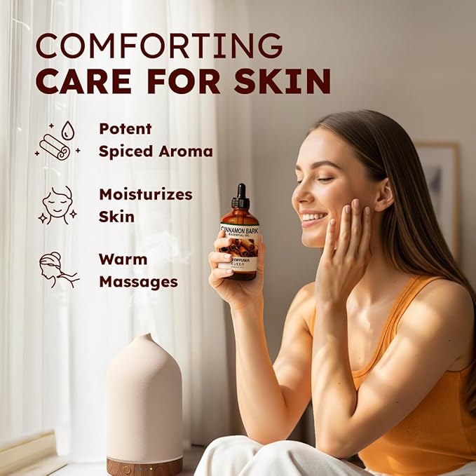 KUKKA Cinnamon Essential Oils - 4 Fl Oz - for Hair, Skin, Diffuser, Aromatherapy & DIY Soap Making Scent