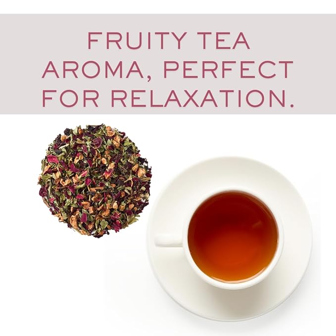 EZR Leaf Sweet Rose Black Tea – Loose Leaf Rose Fruit Tea, Floral & Fruity Blend, Low Caffeine Canister 1.76 Ounce