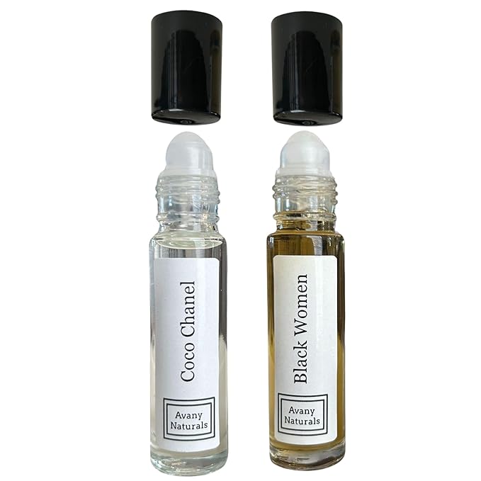 Perfume Sampler Set Woman - Small Perfumed Body Oil Sample, Rollerball Fragrance Oil, Travel Size Cologne, 2 Pc Duo (Set #1)