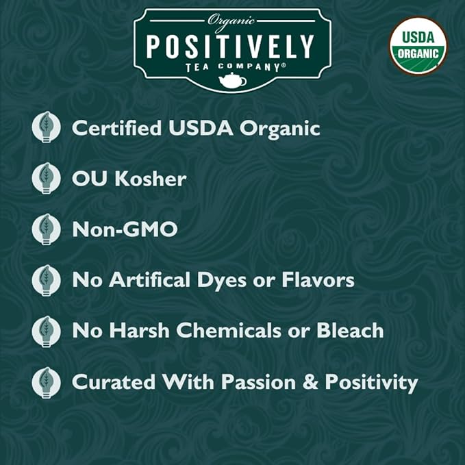 Organic Positively Tea Company, Raspberry Rosé, Herbal Tea Bags, 20 Count