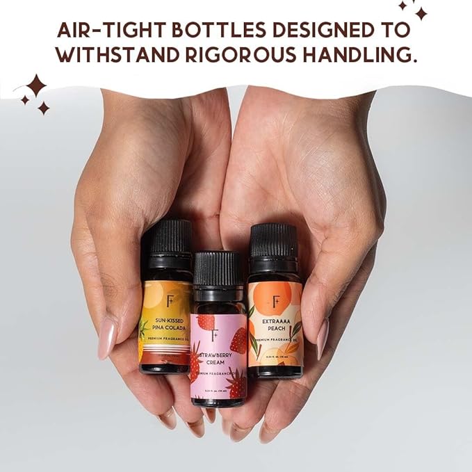 Folkulture Essential Oils for Home | Set of 3 (0.34 fl oz x 3) Essential Oils for Relaxation | Peach or Strawberry Diffuser Oil for Meditation | Pineapple Essential Oil for Gifts for Women