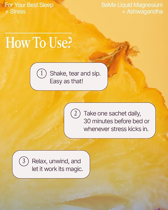 BeMe BeZen Sleep Aid Supplement Natural Without Melatonin - 2X Absorption Than Pills - Sleep aids for Adults with Magnesium, Ashwagandha, Chamomile, L-Theanine & GABA - Delicious Pineapple