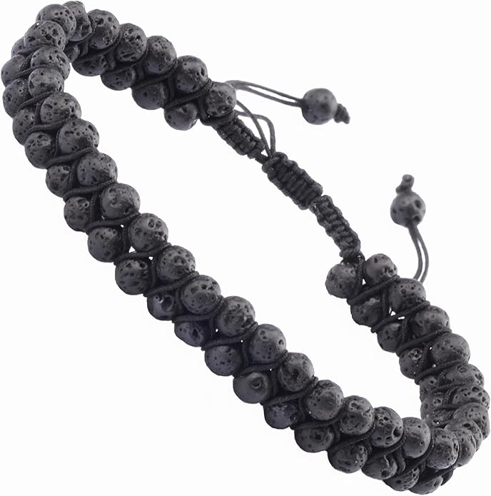 MASSIVE BEADS Double Layer Natural Chakra Healing Power Crystals Macrame Bracelet Yoga Stone Beads Gemstone Meditation Relax Anxiety Bangle for Unisex Women Men
