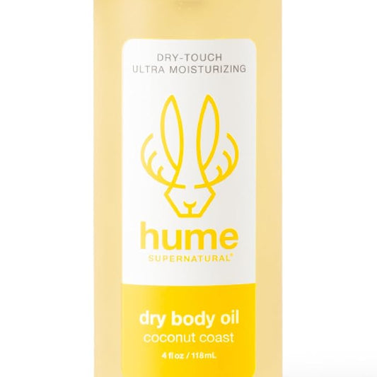 HUME SUPERNATURAL Dry Body Oil Spray - Ultra Hydrating Oil for Dry Skin, Light and Nourishing Body Oils for Women and Men, Long-Lasting Moisture (Coconut Coast, 1-Pack)