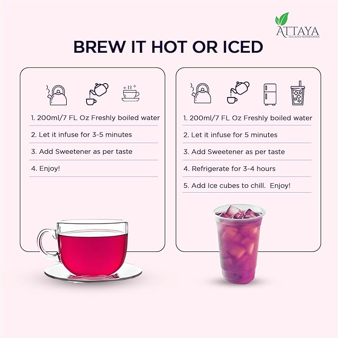 Attaya Natural Loose Hibiscus Flowers, Cut & Sifted 16oz | 100% Pure, Dried, Caffeine-Free | Antioxidant-Rich for Wellness & Relaxation.