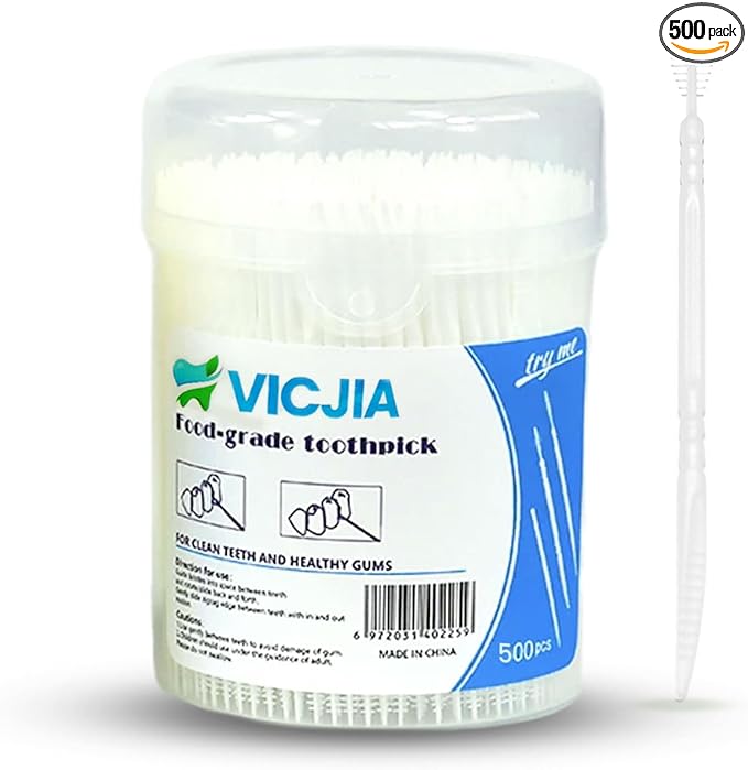 Dental Floss Stick and Toothbrush, Portable Box, Home Pack of 500 Dental Floss Sticks (Pack of 500)