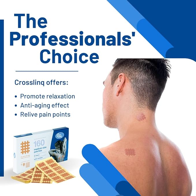 CrossLinq Acupressure Patches | Acupuncture Patch for Scars & Muscle Pain | Crosshatch Pain Patches | Non-Elastic Crosspatches | Small | (Pack of 240)