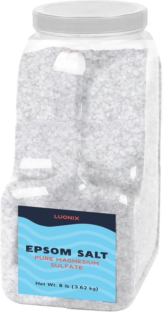 Epsom Salt, 8 lb, Bulk, Bath Soak, DIY Bath Bombs