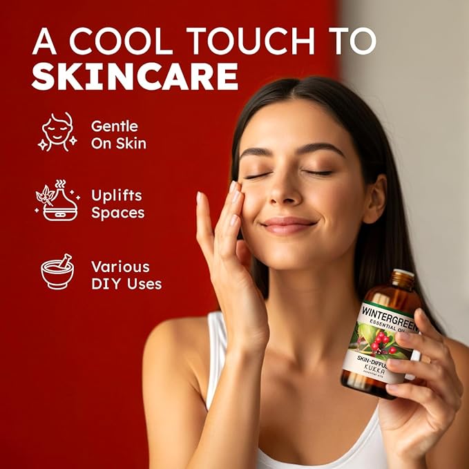 KUKKA Wintergreen Essential Oils - 3.40 Fl Oz - for Hair, Skin, Diffuser, Aromatherapy & DIY Soap Making Scent