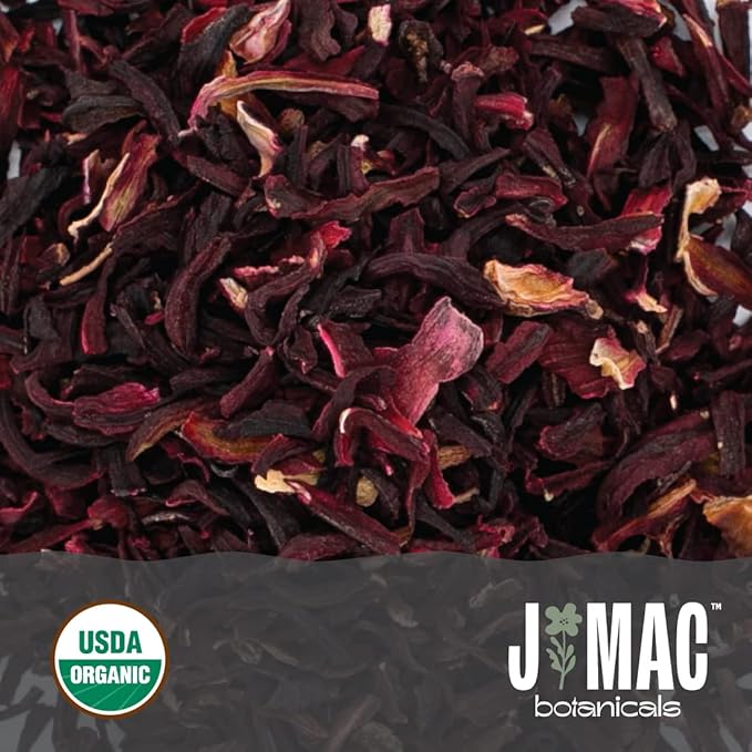 J Mac Botanicals, Certified Organic Hibiscus Flower, loose leaf tea, Flor de Jamaica