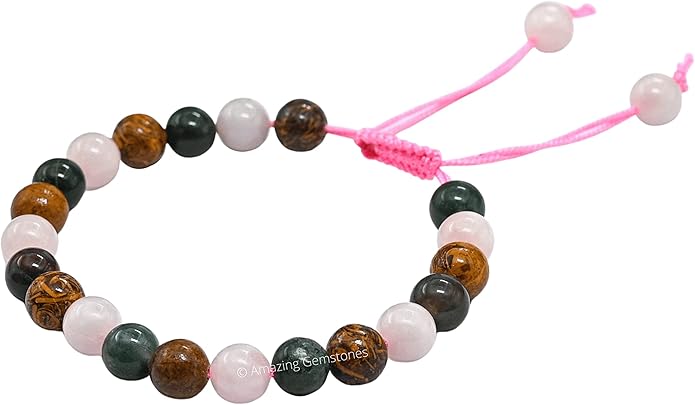 Natural Healing Crystal Bracelet for Women - Mens Bracelet Energy Balancing Gemstones Set - Adjustable Stone Bead Bracelet for Men and Women - Chakra Crystal Therapy Accessory, Meditation