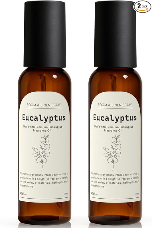 Eucalyptus Linen and Room Spray, Fragrant Room Spray, Odor Eliminator, Long Lasting Air Fresheners for Home, Bedding, Fabrics, 8.12 fl oz