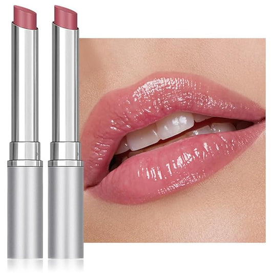 2Pcs Pink Honey Lipstick Tinted Lip Balm, Sheer Hydrating Lip Stain for All Skin Tones, Natural Lightweight Lips Gloss Makeup for Women, Vegan & Cruelty-Free