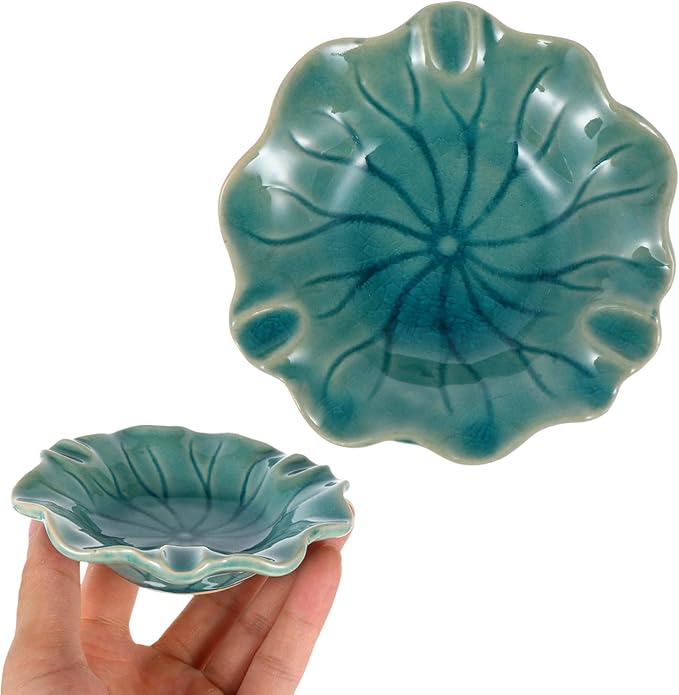 Ceramic Dish for Electric Oil Burner Warmer Diffuser Bowl Holder Essential Oil Plate Ceramic Oil Warmer Tealight Candle Holder Bowl Home Decoration Blue