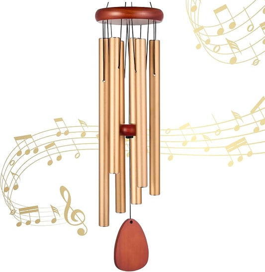 Large Wind Chimes for Outside – 37" Aluminum Windchimes Outdoors for Garden, Patio Decor, Memorial Gifts for Mom, Sympathy Gift for Loss of Loved One, Sister Gifts for Birthdays, Mother's Day(Gold)