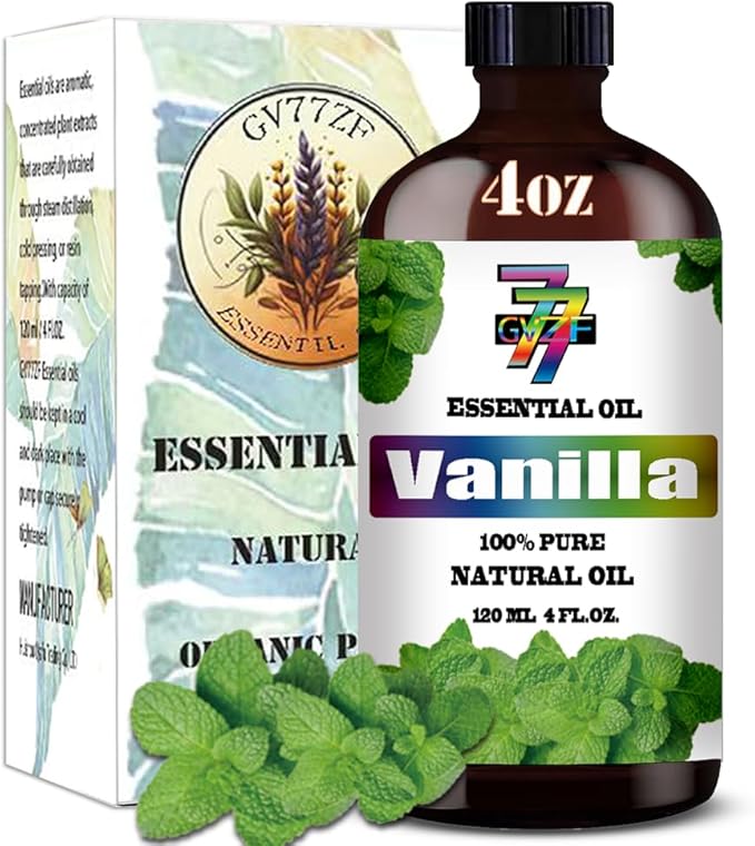 Vanilla Essential Oil (4 oz/120 ml) — Vanilla Oils for Aromatherapy, diffusers, humidifiers, Home fragrances, DIY Skincare, soap Making, DIY Candle Making, Relaxation, Yoga, and Meditation