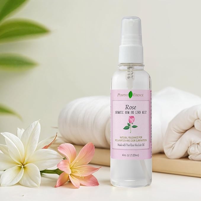 Rose Linen and Room Spray, Natural Pillow Spray Made with Pure Rose Essential Oils, Relaxing Home Fragrance