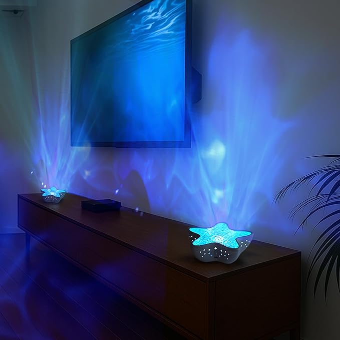 Galaxy Star Projector Light - 8-Color 3D Ocean Wave Water Ripple Night Lamp, Kids Bedroom & Living Room Decor, Romantic Gift