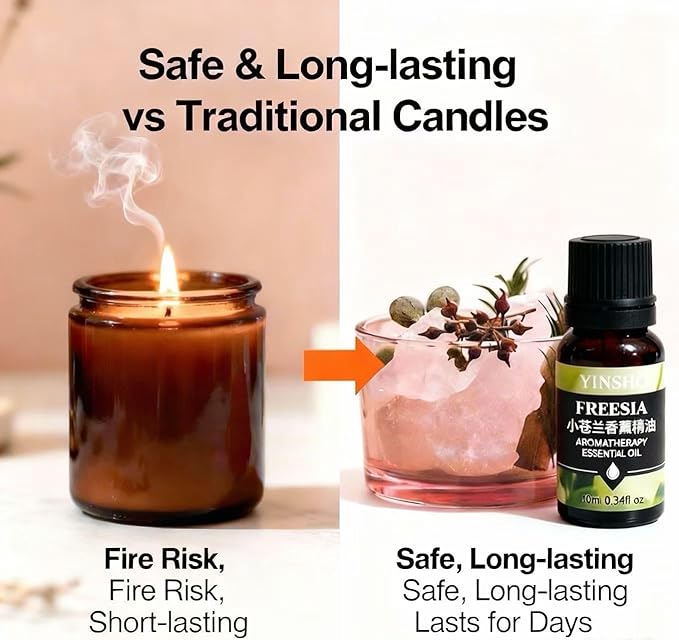 Stone Essential Oil Diffuser Set | Non Electric, Cordless & Waterless Passive Aromatherapy Diffuser with Creative Cup & Mini Plant | for Home, Office Desk, Meditation & Relaxation in Pink