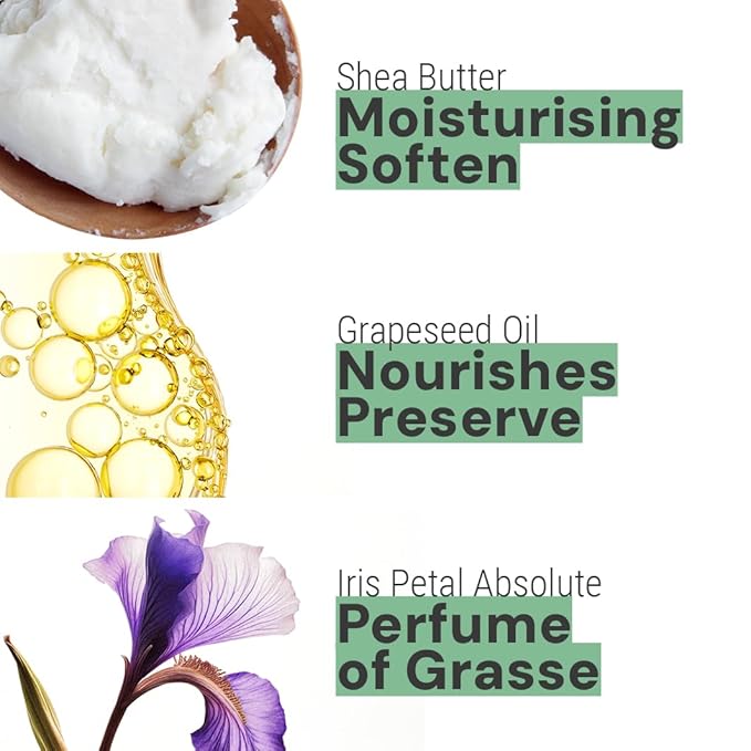 Panier des Sens - Small Hand Cream for Dry Cracked Hands – Blooming Iris Mini Hand Lotion for Dry Skin - With Shea Butter and Olive Oil - Hand Care 97% Natural Ingredients - Travel Size 1 floz