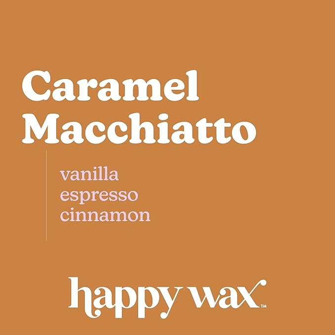 Happy Wax Caramel Macchiato Soy Bear Wax Melts - Natural Strong Coffee Scented, Infused with Essential Oils - Non Toxic and Pet Safe For Warmers (4 oz Tin)