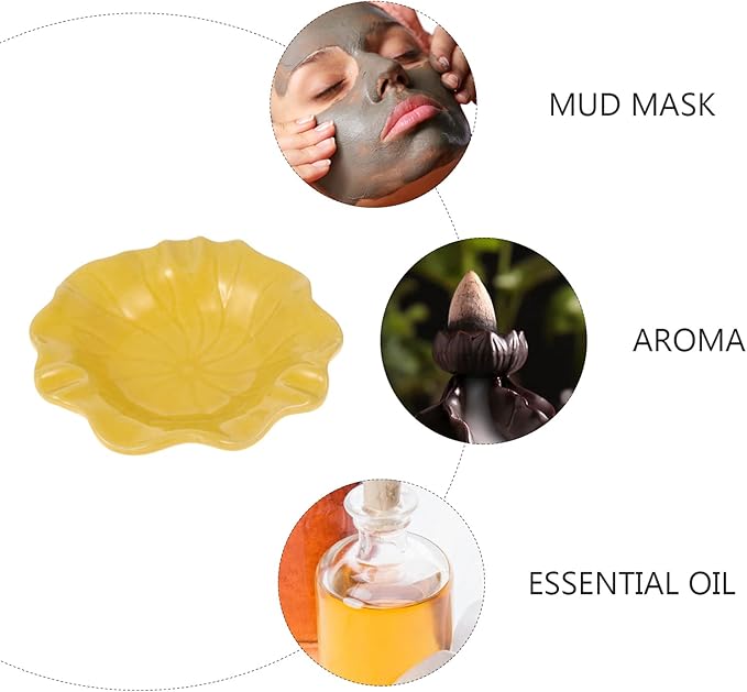 Ceramic Dish for Electric Oil Burner Warmer Diffuser Bowl Holder Essential Oil Plate Ceramic Oil Warmer Tealight Candle Holder Bowl Home Decoration Yellow