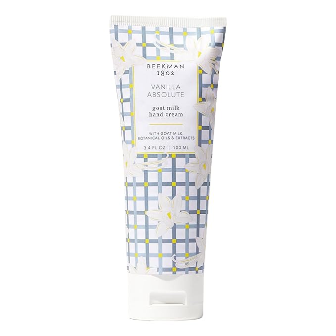 Beekman 1802 Pure Goat Milk Hand Cream, Vanilla Absolute - Scented - 3.4 oz - Moisturizing Lotion for Dry Skin - Anti-Aging Hydration - Good for Sensitive Skin - Cruelty Free