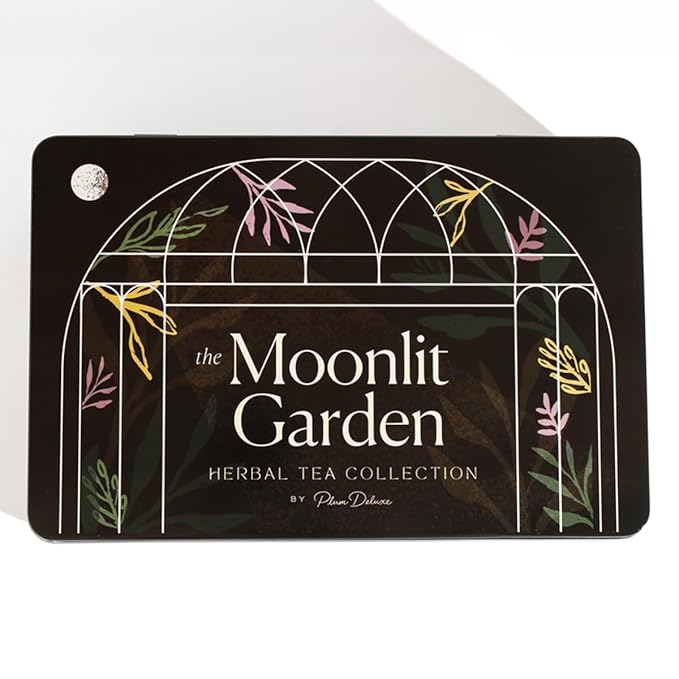 Moonlit Garden Collection Assorted Herbal Tea Gift Set - Hand-Crafted Loose Leaf Teas, Presentation Gift Box with Loose Leaf Steeper Included, Sleepytime Tea - 5 Unique and Flavorful Teas, 75+ Cups