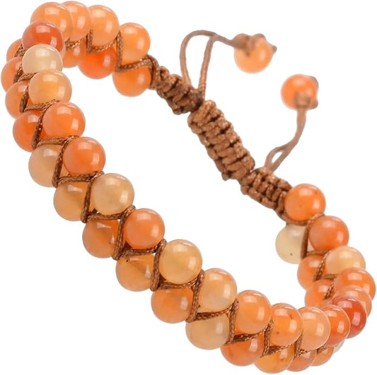 MASSIVE BEADS Double Layer Natural Chakra Healing Power Crystals Macrame Bracelet Yoga Stone Beads Gemstone Meditation Relax Anxiety Bangle for Unisex Women Men