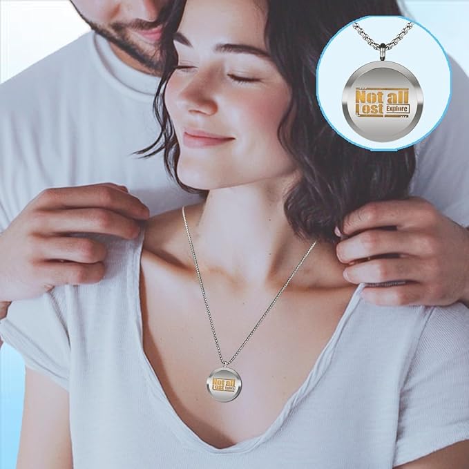 Aromatherapy Diffuser Necklace-Alphabet Essential Oil Necklace,Aromatherapy Diffuser Pendant for Men and Women,Portable,Suitable for Yoga,Meditation,Travel,Stress Relief Gift(Silver 30mm)