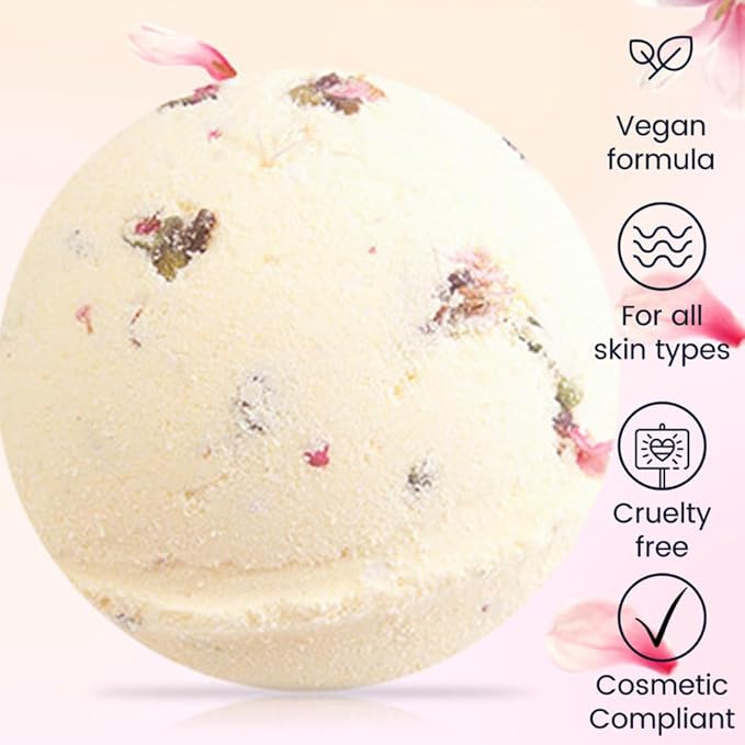 Bath Bombs for Women Spa Gift Set with Lemon Oils Sea Salt Relaxing Birthday Gift for Her Bubble Bath Skincare