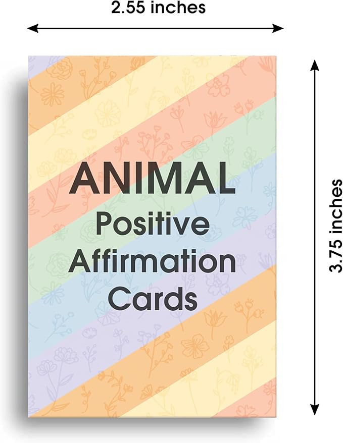 Animals Positive Affirmations Cards & Thought-Provoking - Motivational & Mindful Daily Cards (52 Cards) - Unique Gift for Women and Kids