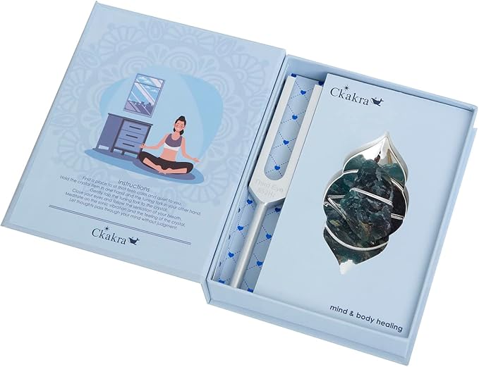 Ckakra Solfeggio Tuning Fork with Natural Crystals Kit, Meditation & Relaxation gift for women, Calming Tools,852Hz Solfeggio Frequency Third Eye Chakra