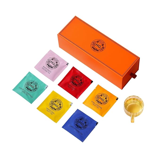 Herb Garden Tea Gift Set – 12 Flavor Fruit & Herbal Tea Sampler | 24 Premium Tea Bags + Crystal Rock Sugar | Caffeine-Free Wellness Blends for Immune Support & Cold Relief | Holiday Gift for Women, Friends, Parents