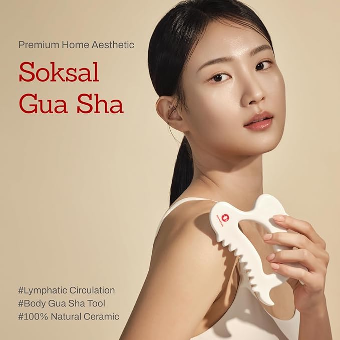 MEDITHERAPY SOKSAL GUASHA,Ceramic Gua Sha,Body Massage Tool, Korean Body Guasha, Guasha Board, Face Lift, Muscle Relief Massage Board (Body Massager)