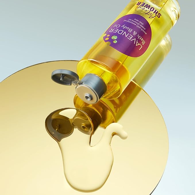 Bath and Body Oil Body Oil with Sweet Almond Jojoba and Shea Butter, Lavender & Coconut Shower Oils Mother's Day Gift for Women Dry Skin 17.6 fl oz (Pack of 2)