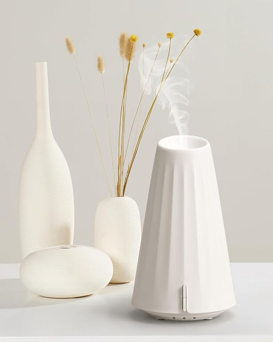 120ML Essential Oil Diffuser, 2.4MHZ Ultrasonic Aromatherapy Diffuser with 3 Timer Settings, Quiet Operation, Sleep Helper & Dimmable Night Light, Diffusers for Large Room, Home