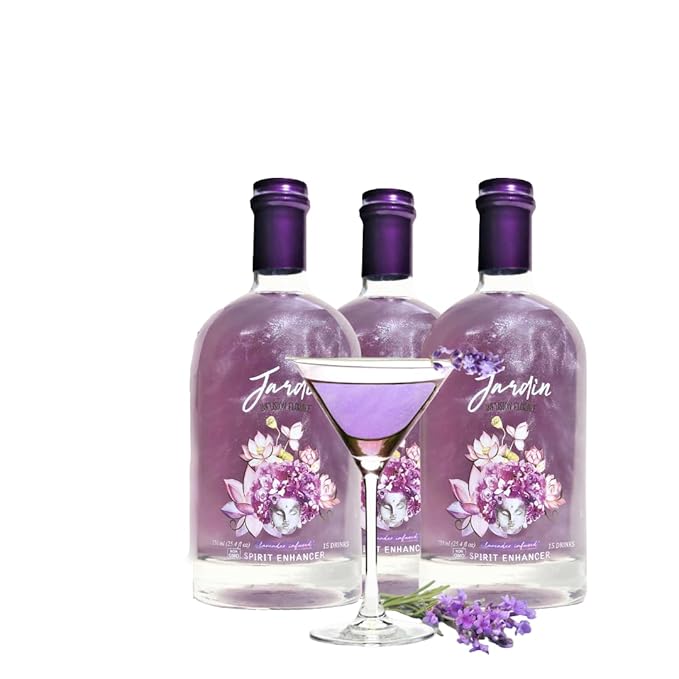 Jardin 3 Pack Lavender Infused Mixer for Cocktail and Mocktail - Premium Mixer - Non Alcoholic, Non GMO, Gluten Free, Keto (25.4oz)