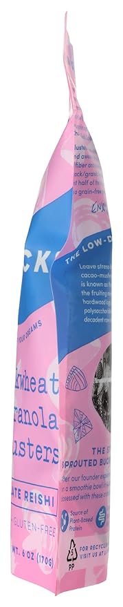 Clusterbucks Superfood Clusters – Grain-Free, Keto-Friendly Granola with Regeneratively Grown Sprouted Buckwheat– Gluten-Free, Low-Carb, Organic Healthy Snack (6 Ounce (Pack of 1), Chocolate Sea Salt)