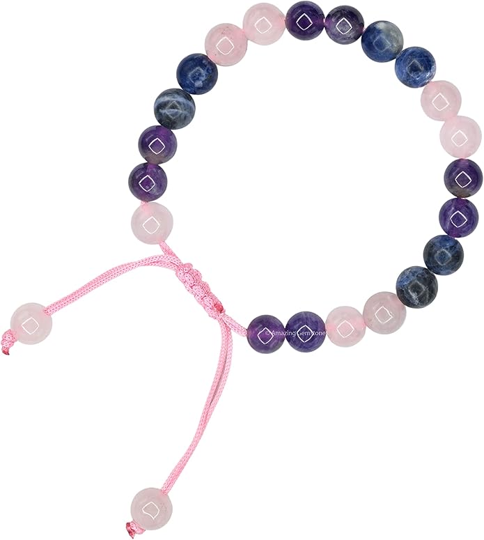 Natural Healing Crystal Bracelet for Women - Mens Bracelet Energy Balancing Gemstones Set - Adjustable Stone Bead Bracelet for Men and Women - Chakra Crystal Therapy Accessory, Meditation
