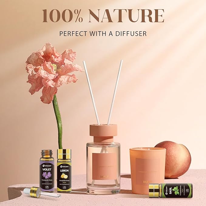 Essential Oils Set 40 Pcs, Essential Oils Perfect for Diffuser, Fragrance Oil Set for Massage, Soap, Candle Bath Bombs Making (5ml)