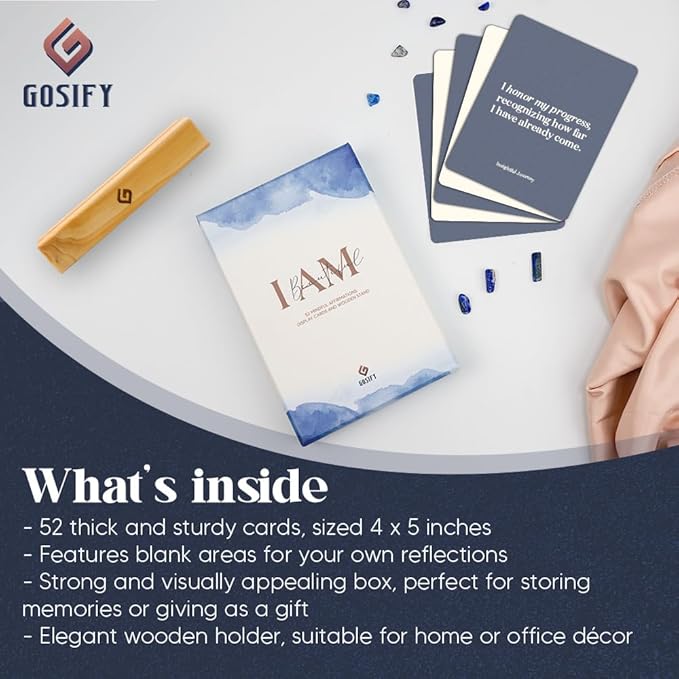 52 Positive Classic Affirmation Cards for Women with Display Stand - Mindful Affirmations to Build Success - Daily Growth Challenges & Inspiration - Mindfulness & Self Care Gift for Women, Men